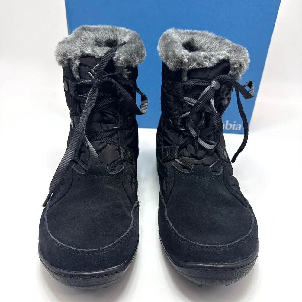Columbia Minx Shorty Black Waterproof Omni-Heat Winter Boots Women's 8.5